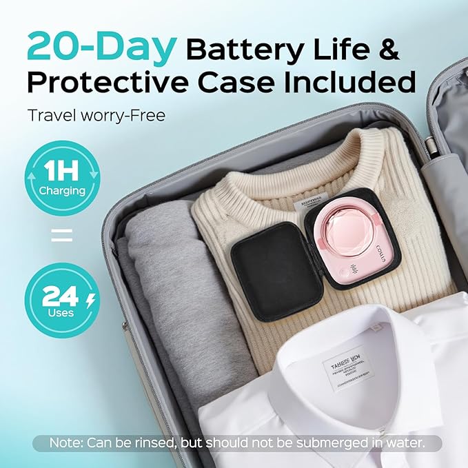 COSLUS Sonic Retainer Cleaner Machine: Cordless Professional Dental Cleaning Pod for Retainer, Aligner, Night Guard Deep Cleaning - Rechargeable Mini Travel Design, Quiet for Home Use with Timer