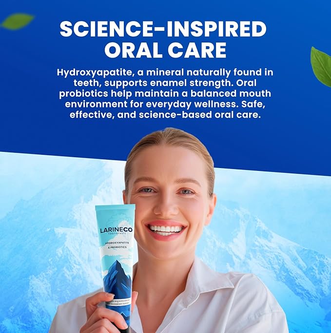 Larineco Nano Hydroxyapatite Toothpaste – Sulfate Free Remineralizing Toothpaste – Enamel Care, Gentle Whitening, Sensitive Teeth, Non Sulfate – 4oz