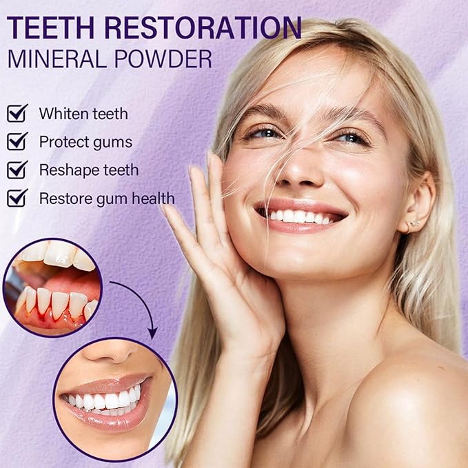 Purple Teeth Whitening Powder, Advanced Tooth Restoration Powder, Natural Teeth Restoration Powder-15g, Professional Oral Care, Protect Gums and Freshen Breat (2 Bottle)