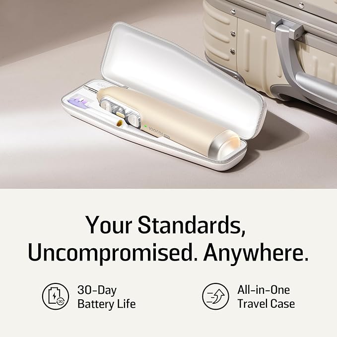 Soocas NEOS II Ultra – Electric Toothbrush with Water Flosser Combo, 3-in-1: Flosses, Vibrates and Oscillates, Flossing Toothbrush for Adults, Cordless Water Flosser for Travel, Champagne Gold