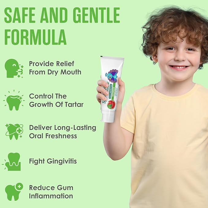 SprinJene Natural Children’s Toothpaste – Watermelon Fluoride Toothpaste for Kids & Toddlers – Cavity Protection – Safe Natural Formula with Patented Black Seed Oil & Zinc – Made in The USA (2 Pack)