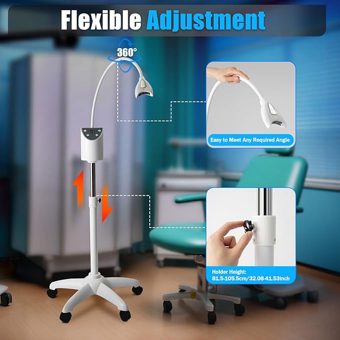 Portable Teeth Whitening Machine with LED Light, Teeth Bleaching Accelerator Light, LED Dental Teeth Whitening Light with Bleaching Accelerator