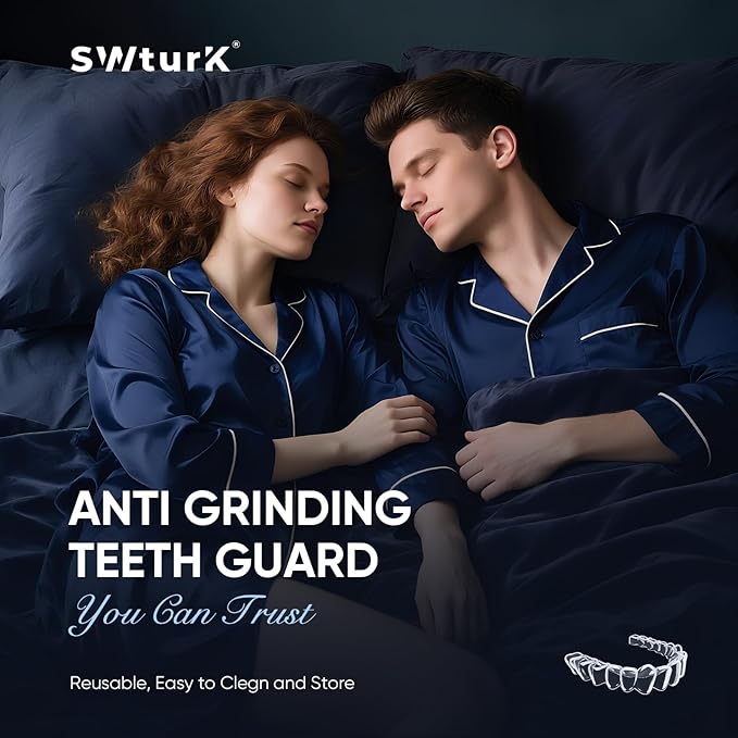 Mouth Guard for Clenching Teeth at Night, Mouth Guard for Grinding Teeth at Night, Comfortable & Reusable Adult Teeth Grinding Mouthguards for Sleeping, Includes 8pcs & 2 Travel Case