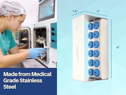 ARTMAN INSTRUMENTS Implant Drill Organizer – Bur Block Rack Holder Stand for Sterilization, Autoclavable Dental & Surgical Bur Holder, Durable Stainless Steel for Efficient Storage