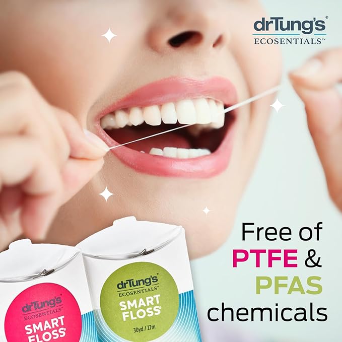 drTung's Smart Floss, 30 yds, Dental Floss - Natural Cardamom Flavor Colors May Vary (6 Pack)