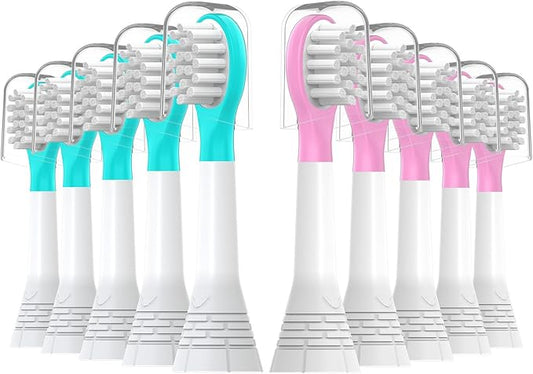 Kids Replacement Toothbrush Heads 10 Pack for Philips Sonicare Electric Toothbrush Soft Brush Head for Child 3-7 for Boy Girl,5pink+5blue