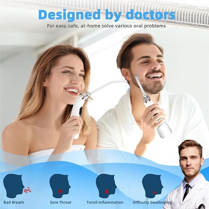 Oral Tools Tonsil Stone Removal Kit 10 in 1 Electronic Mouth Vacuum Oral Care with 5 Suction Modes Cleaner Dental Cleaning