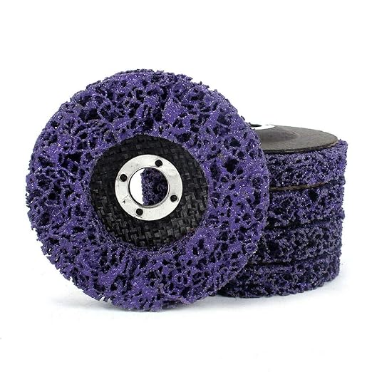 SIGNI 4" x 16mm Poly Strip Discs Stripping Wheel for Angle Grinder -Remove Paint, Rust and Clean Welds Oxidation (5 Pack-Purple)