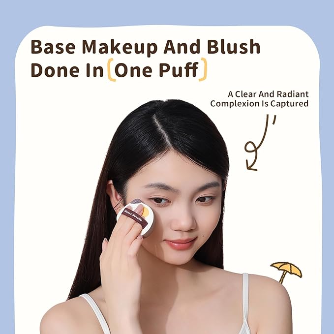 Tricolor Cat Puffs, Makeup Sponges Set, Dry&Wet Dual-Use Foundation Sponge, Expands 1.3x When Wet for Cream Foundation/Liquid Blush/Highlighter,2pcs Puffs & Storage Case