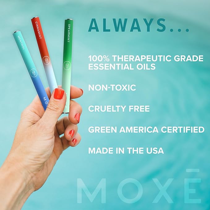 MOXE Natural Cinnamint Air Inhaler | Non Electric Long-Lasting Flavored Air Refreshing Support | Oral Fixation Cinnamon & Menthol Essential Oils, Craving Relief
