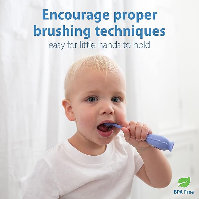 Dr. Brown's ToothScrubber Toddler Toothbrush Set, Monster with Strawberry Flavor Toothpaste