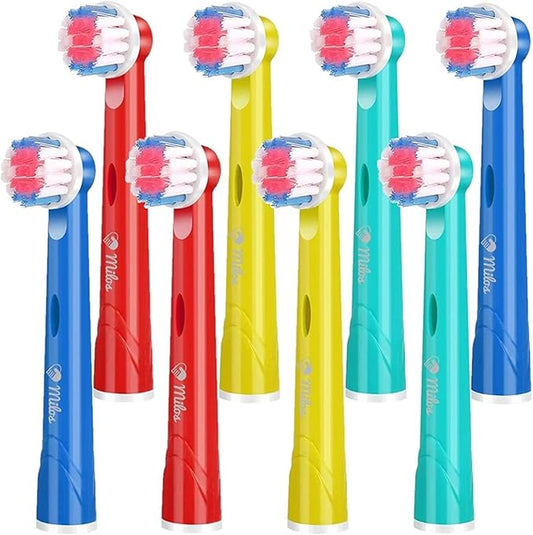 Milos Electric Toothbrush Replacement Heads Oral B Compatible Pack of 8, Extra Soft Bristles, Fits for Electric Braun Brush Heads, Refill for Vitality Precision Sensitive White, Clean Triumph