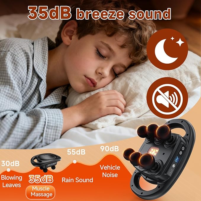 AERLANG Massage Gun Deep Tissue Muscle Massager,Back Massager for Pain Relief,Percussion 6 Heads Massage Tool Handheld Messager with 9 Levels & 4 Modes Christmas Gifts for him her Dad and Mom