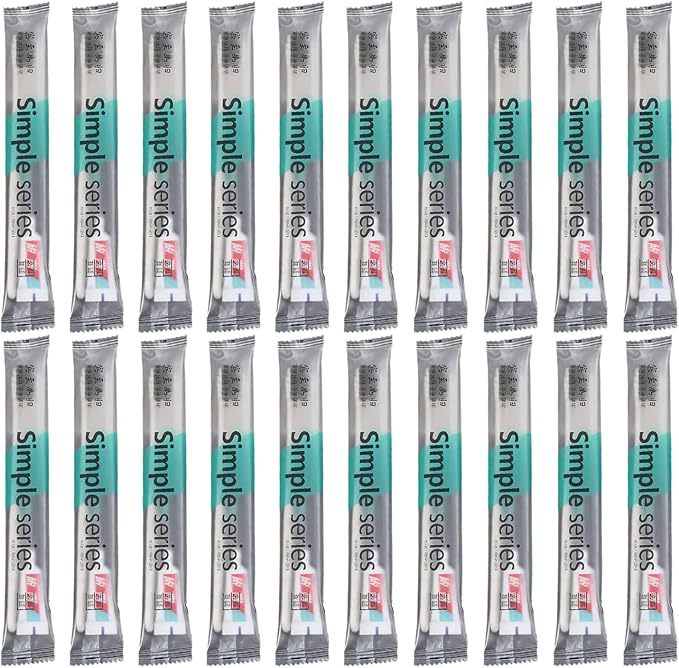 Disposabled Travel Toothbrush - 20-Piece Hygiene Kit, Pre-Loaded with Toothpaste, Portable Brushing with Individual Packaging, Orals Care Set, Hotel Amenity for Convenient Use