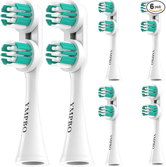 YMPBO Replacement Heads Compatible with Spinbrush Electric Powered Toothbrush Adults, 6 Pack Brush Head Replacement Refill
