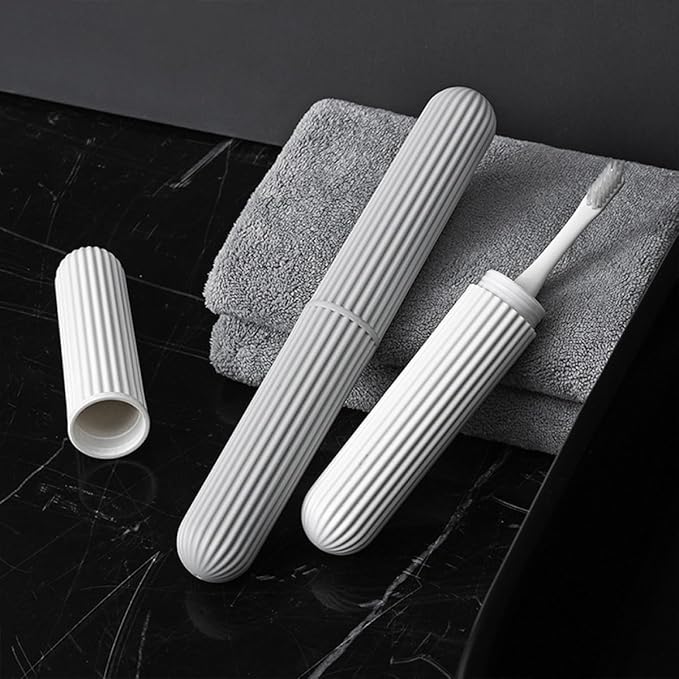 Portable Toothbrush Storage Case 4Pcs Set Plastic Toothbrush Holder Dustproof for Business Trips and Outdoor Use Random Color Random Color