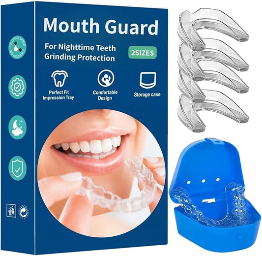 Mouth Guard for Clenching Teeth at Night, 4 Pack Night Guards for Teeth Grinding, Reusable Teeth Grinding Mouth Guard, Mouthguards for Grinding of Teeth