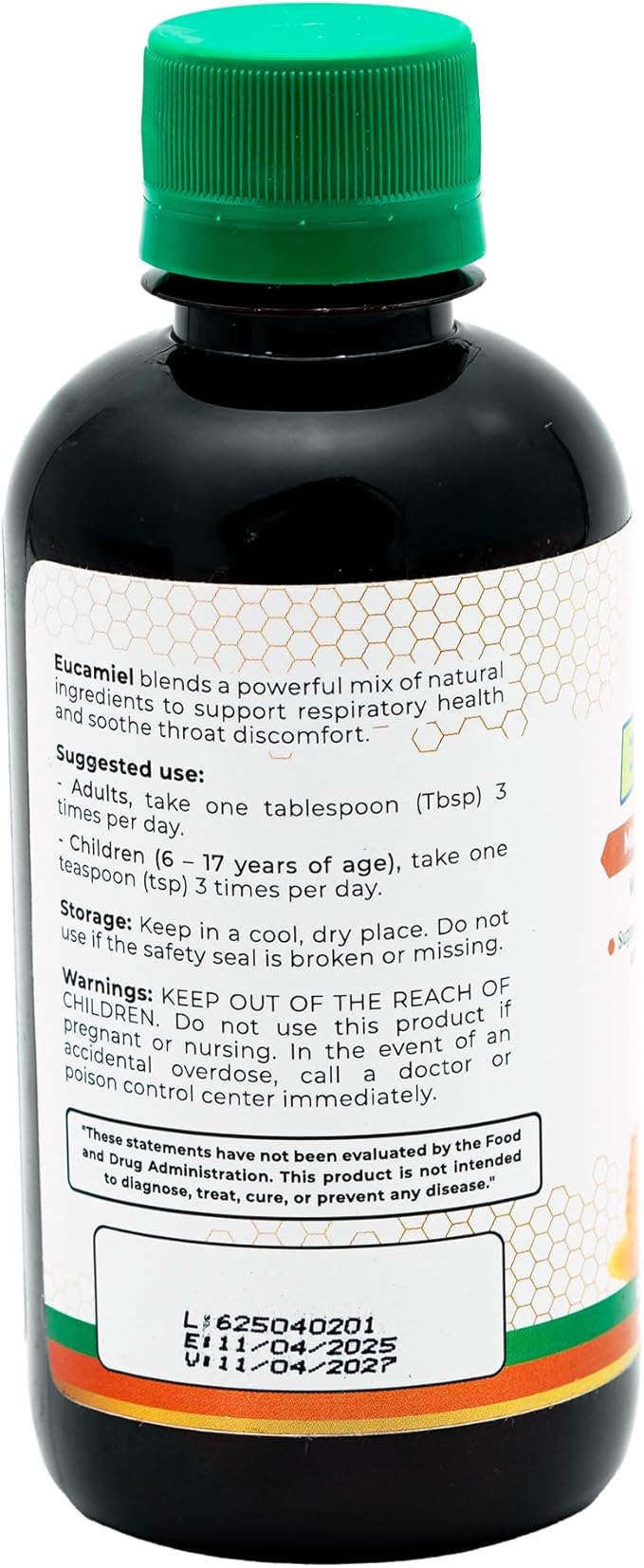 Vall-Eucamiel - Eucamiel Oral Solution - 8 fl oz (240 ml) - Eucalyptus Flavor - Supports Natural phlegm Expulsion and soothes Throat for Everyday Respiratory Comfort