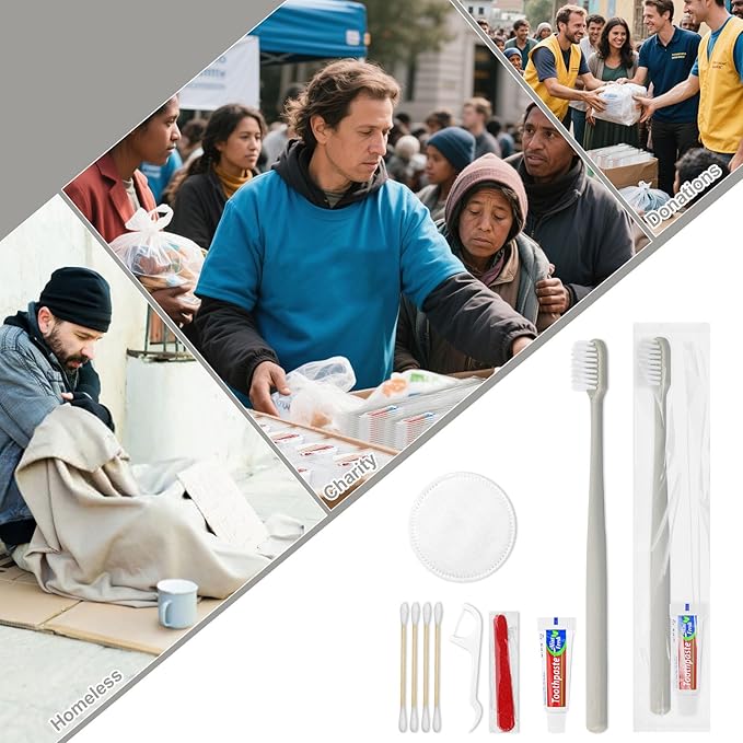 Disposable Toothbrushes, Toothbrush and Toothpaste, Toothbrush and Toothpaste Travel, Comes with Hotel Vanity Set, Individually Packaged, Suitable for Hotel, Home, Camping, Travel (50-Pack)