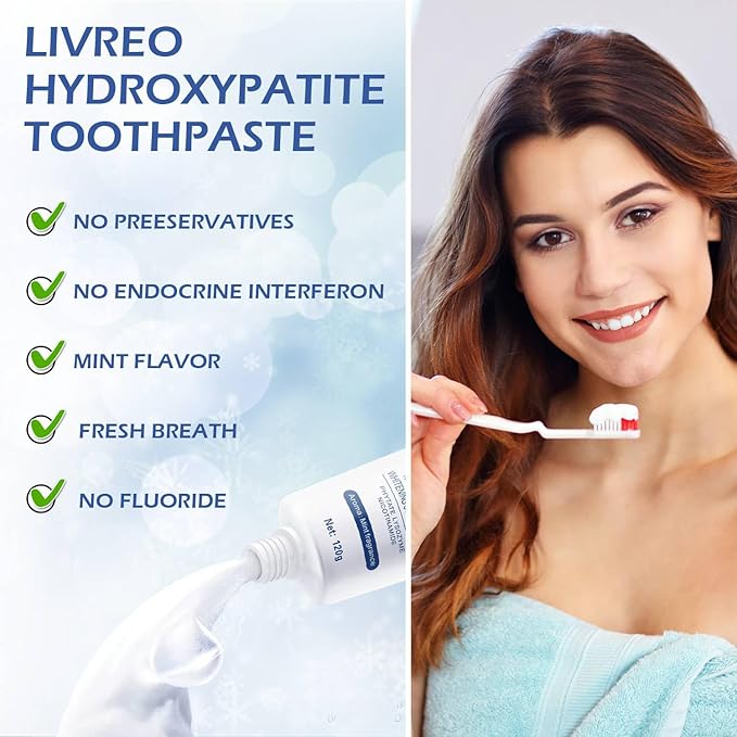 Hydroxyapatite Toothpastes for Enamel Protection and Tooth Strengthening, Gentle Mint, Safe for Sensitive Teeth, Daily Oral Care for Fresh Breath & Oral Health (1)