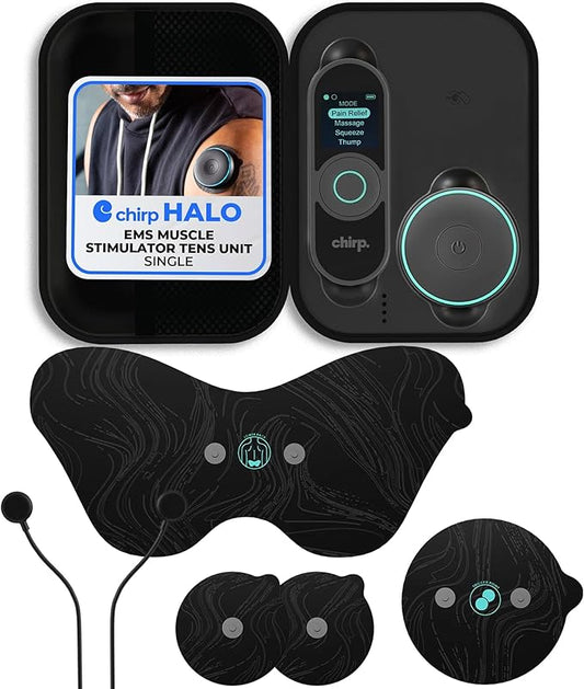 Chirp Halo Wireless Muscle Stimulator – Portable EMS Device for Muscle Recovery, Pain Relief, and Strength Training, Stimulator for Faster Growth & Recovery (Single)