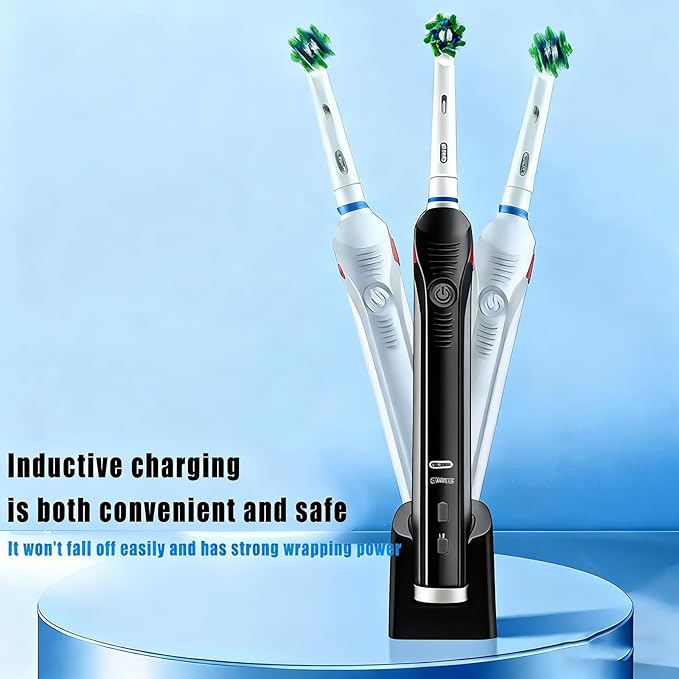 Wall Charger for Oral B Electric Toothbrush, Compatible with Oral B iO3 iO4 iO5 iO6 PRO/DB Series Inductive Charging Base Model 3757（Not Suitable for Toothbrush with Diameter Exceeding 3cm）（Black）