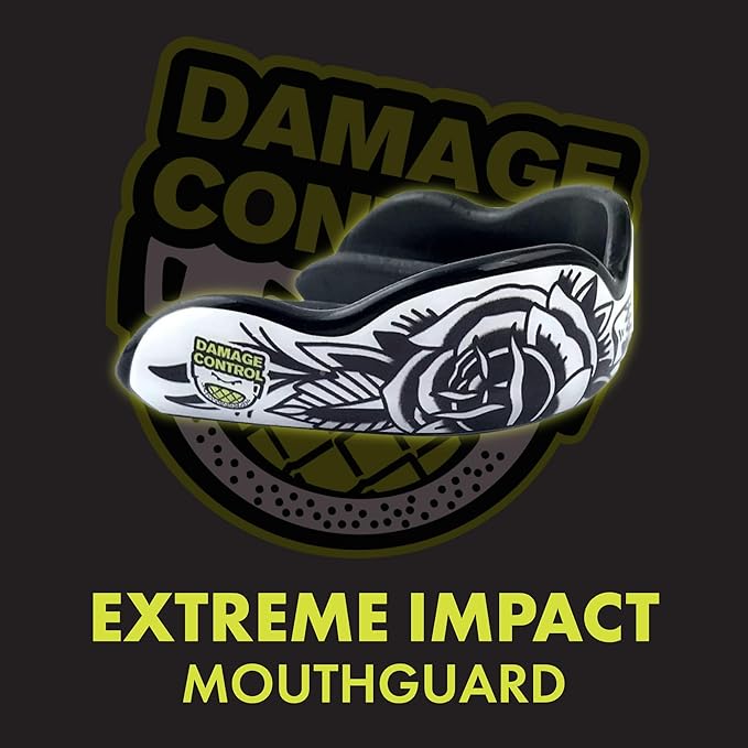 DAMAGE CONTROL Extreme Impact Mouth Guard – Sports Mouthguard for Boxing, MMA, BJJ, Hockey, Rugby, Lacrosse, & More – Mouthpiece for Teeth & Jaw Protection, for Youth & Adults (Adult, Blackarts)