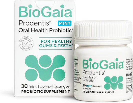 BioGaia Prodentis | Oral Probiotics | Promotes Healthy Gums & Teeth | Defends Against Bad Breath & Dental Problems | Improves Oral Health | Mint Flavored Dental Probiotic Lozenge