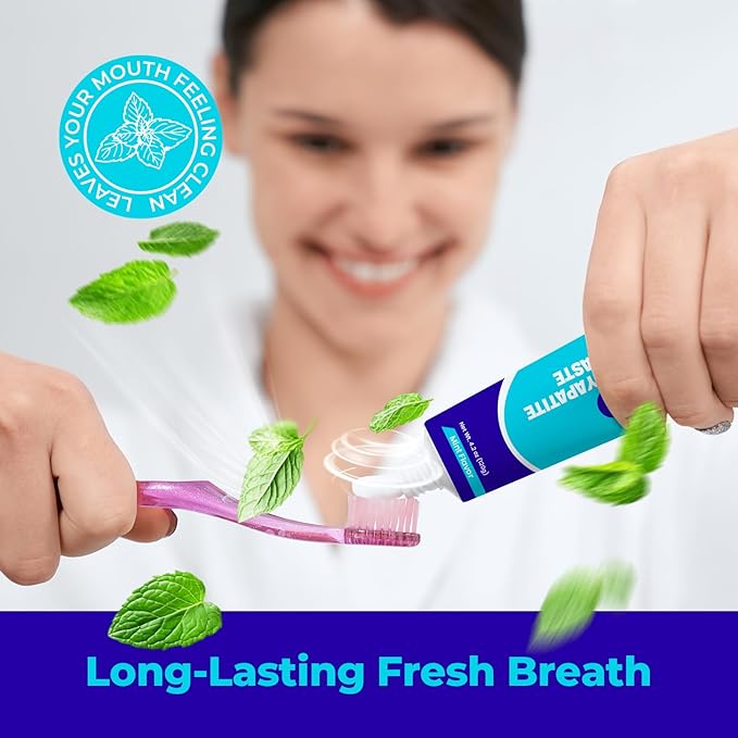 SmileShark Nano Hydroxyapatite Toothpaste (4.2 Oz), Fluoride Free Toothpaste with Mint Flavor, Remineralizing for Sensitive Teeth, Gentle and Effective Formula for Enamel Repair & Whitening