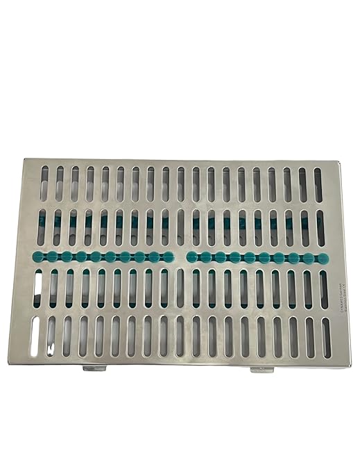 ArtLab-Dental Instrument Sterilization Cassette Rack Box (for 20 Pieces) for Dental Instruments Organizer and Dental Hygiene Sterilization Cassettes Rack Box (20 Slot -Green)