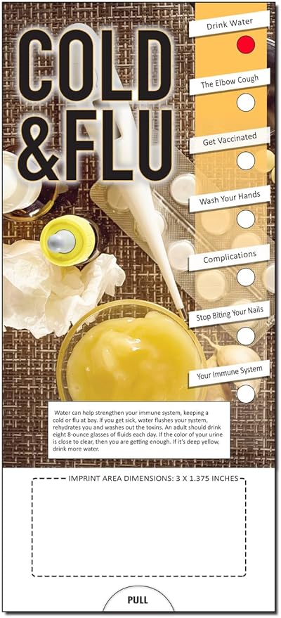ZOCO - Cold and Flu Slide Chart - Custom Promotional Item (Pack of 250) - Healthy Habits - Doctor’s Office, Clinics, Pharmacies Handout, Brochure, Pamphlet - 3.75 x 8.5 in.