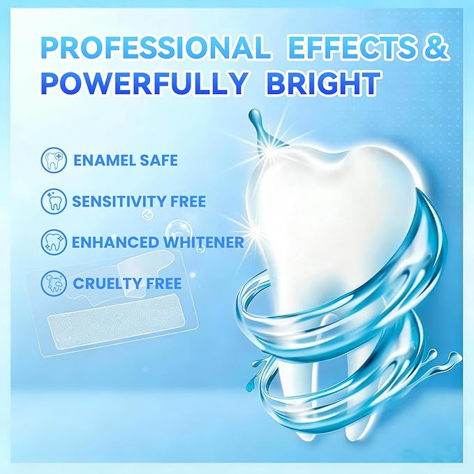 Teeth Whitening Strips - 9D Teeth Whitening Kit Professional Effects, Non-Sensitive Teeth Whitener for Enamel Safe, 28 Strips (14 Day Treatment) Remove Stain for a Brighter Smile, Mint