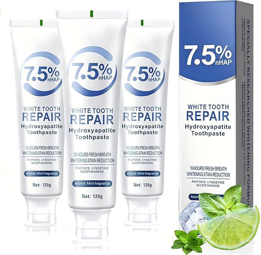 7.5% Hydroxyapatite Toothpaste, 7.5% Hydroxyapatite Toothpaste for Enamel Protection and Tooth Strengthening, White Tooth Repair, Sensitive Teeth, Gentle Mint, Daily Use for Oral Health (3)