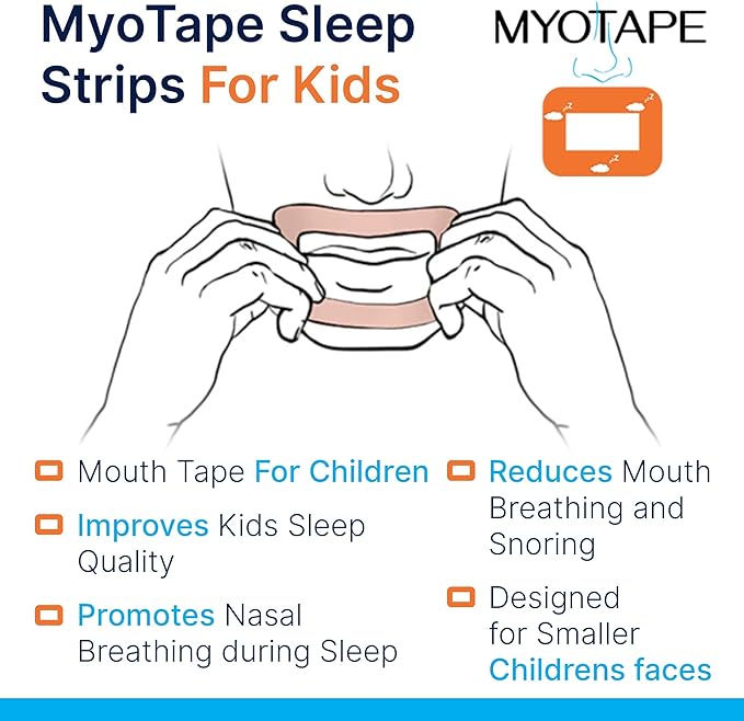 MyoTape - Sleep Tape for Kids - 90 Nights - Reduce Snoring - Improve Your Kids Sleep - Promote Nasal Breathing - Children - Gentle On Skin