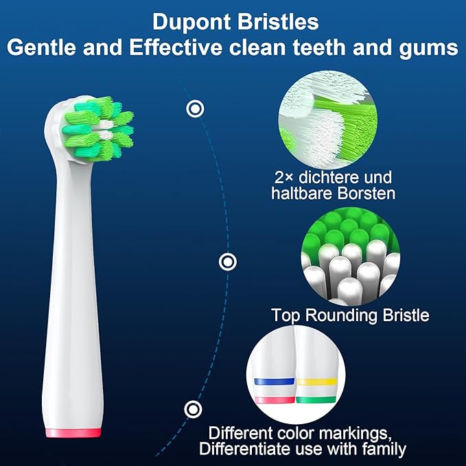 8 Count Cross Clean Replacement Heads Compatible with Oral B Braun for Deep Clean, Brush Heads Compatible with Oral B Pro 1000/500/Genius x/Smart 1500 Electric Toothbrush Heads (White)