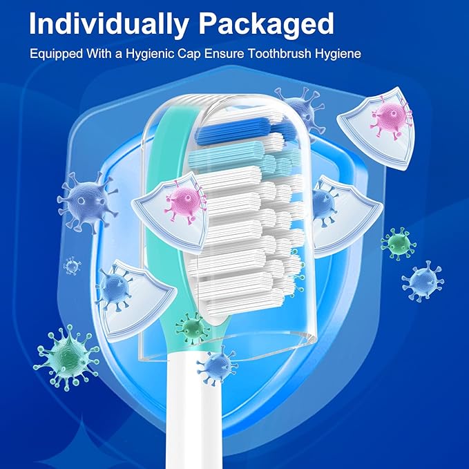 Kids-Replacement-Heads for-Philips-Sonicare,Toothbrush-Replacement-Heads Age 7+,Soft Bristles Replacement Toothbrush Heads for Children, Blue and Pink,10 Packs