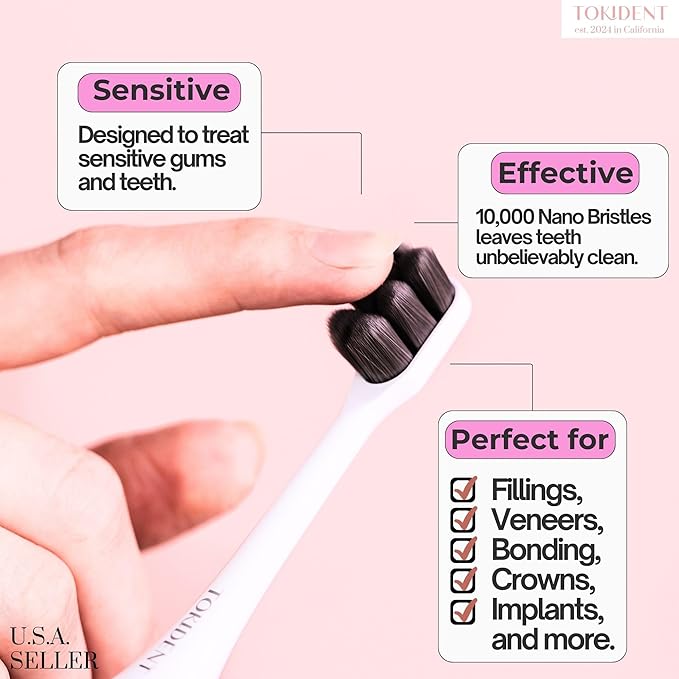 Replacement Brush Heads for Philips Sonicare Electric Brush - Ultra Soft Toothbrush Heads for Sensitive Teeth & Gums - Replacement Head with 10,000 Wave Cut Nano Bristles - 2 Pack - Pearly White