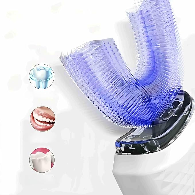 Scandinavian Smiles Brush 360° U-Shape Electric Toothbrush for Adults, IPX7 Waterproof,Oral Cleaning,Hands-Free Auto-Cleaning (Green)
