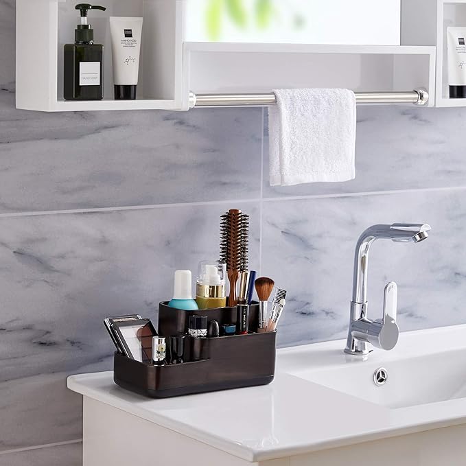 zccz Bathroom Organizer Toothbrush Holders - Electric Toothbrush and Toothpaste Holder for Bathrooms - Tooth Brushing Holder Bathroom Sink Organizers Countertop Storage, Oil Rubbed Bronze