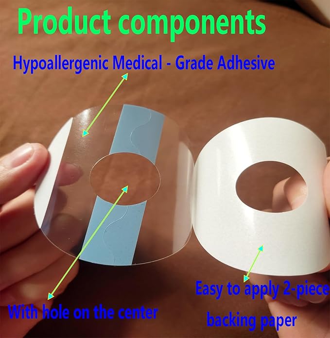50Pack Universal CGM Adhesive Patches - Latex-Free Sweatproof Sensor Cover, Libre 3, Guardian & Insulin Pumps, Sensor Tape for Swimming, Sport & Sleep 10+Day Wear, Breathable CGM Patch, 0.8-Inch Hole