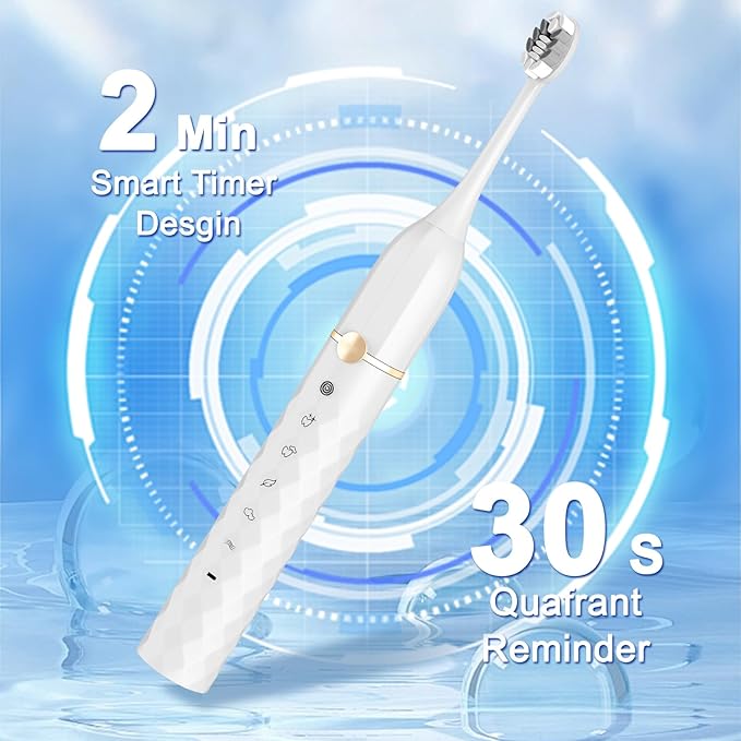 Electric Toothbrush Set, Equipped with 10 Brush Heads and Travel case, IPX8 Waterproof, 2-Minute Timer, 42000 high-Frequency Vibrations, 5 Modes, The First Choice for Gift Giving