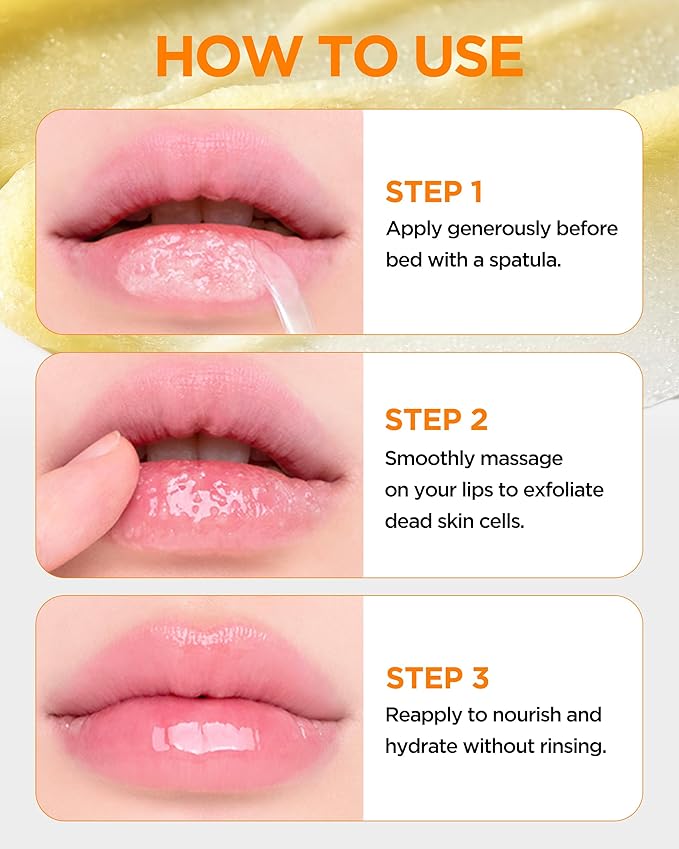 TOCOBO Lemon Sugar Lip Mask – Korean Vegan Lip Scrub & Overnight Exfoliating Treatment for Dry, Chapped Lips – Hydrating, Plumping, Smoothing – Glazed Balm Texture, Non-Sticky, 0.68oz