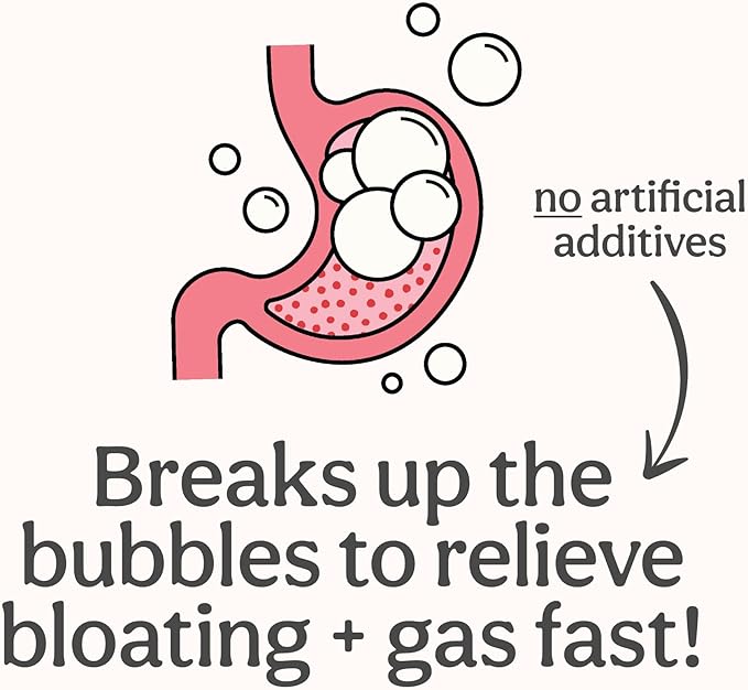 Wonderbelly Bloat Gas Relief Extra Strength Chewable Tablets with 125 mg Simethicone No Talc or Dye Wild Berry 35 Count