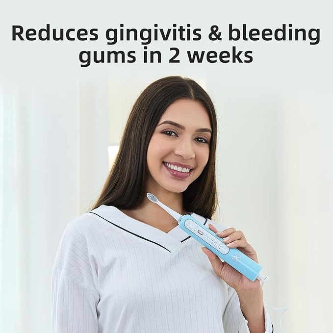 Professional Flossing Electric Toothbrush with Water Flosser, Water Flossers for Teeth 2 in 1 Toothbrush and Water Flosser Combo, Sonic Electric Toothbrush Cordless Flossing Brush (Blue)