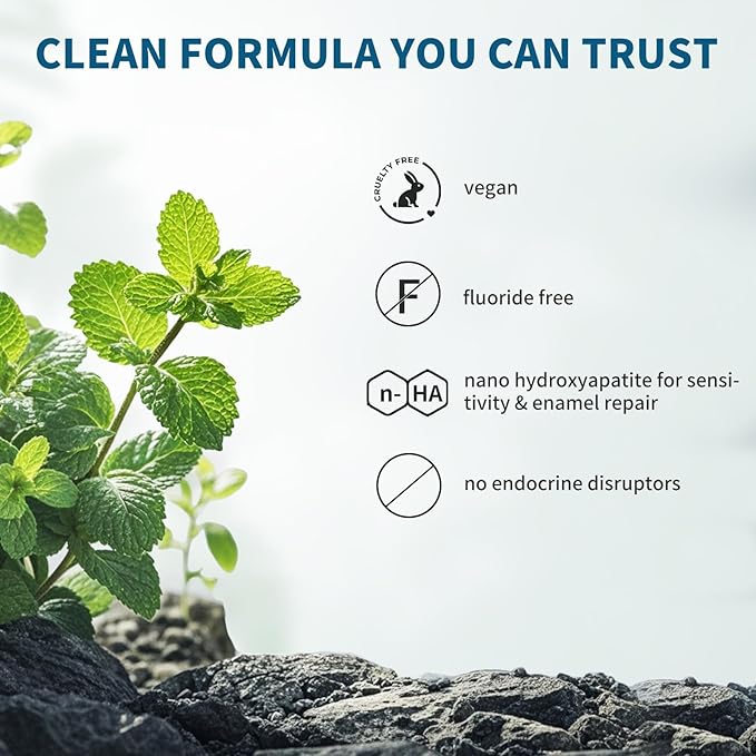 7.5% Nano Hydroxyapatite Toothpaste Helps Remineralize, Protects Enamel, Dentist-Formulated Whitening Toothpaste for Sensitive Teeth, Natural Peppermint, Fluoride-Free (2Pack, Natural Peppermint)