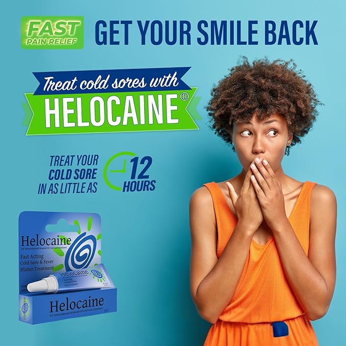 Fast Acting Cold Sore Canker Sore Treatment for Lips & Inside Mouth, Oral and Topical Rapid Pain Relief Over-The-Counter, 3g, 0.1 oz Tube, 1 Pack