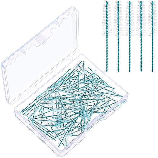 Interdental Brush Soft Dental Picks Tooth Floss Interdental Brush Betweens Refills White Refills for Tooth Cleaning(Small,60 Pieces)