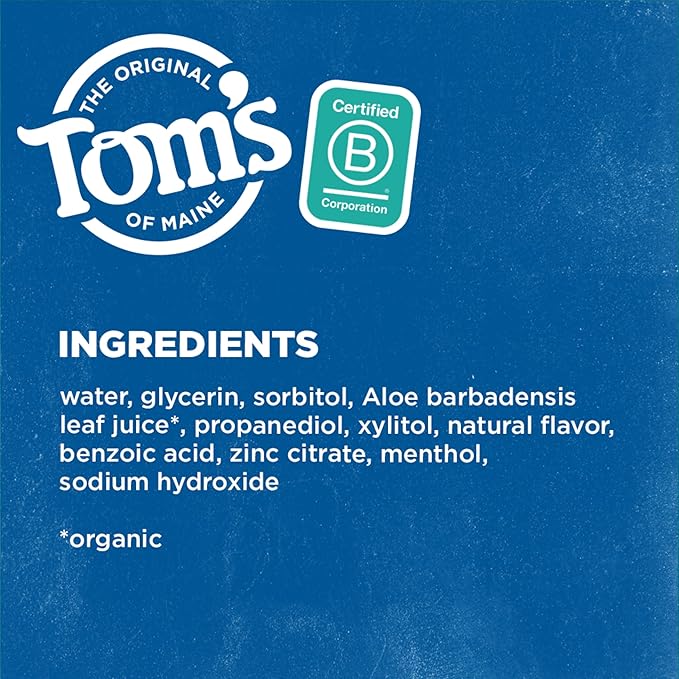 Tom's of Maine Natural Wicked Fresh Alcohol-Free Mouthwash, Cool Mountain Mint, 16 oz. 6-Pack (Packaging May Vary)