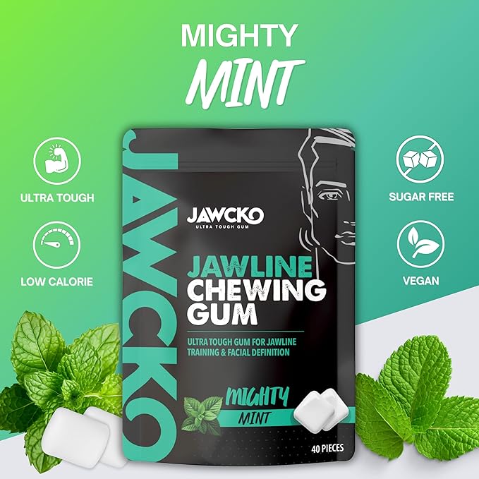 JAWCKO Ultra-tough Jawline Chewing Gum Variety 6-Pack | Get a Stronger, Squarer Jawline | 15X Hardness | Jaw Training Hard Gum | Chisel, Sculpt, Tone your Jaw | Facial Fitness Mewing Gum | 6X Flavors