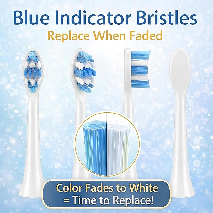 8 Pack Replacement Toothbrush Heads Compatible with Philips Sonicare Electric Handles, High Density Bristles for Plaque Control & Gum Health, Standard Size Click-on System, White